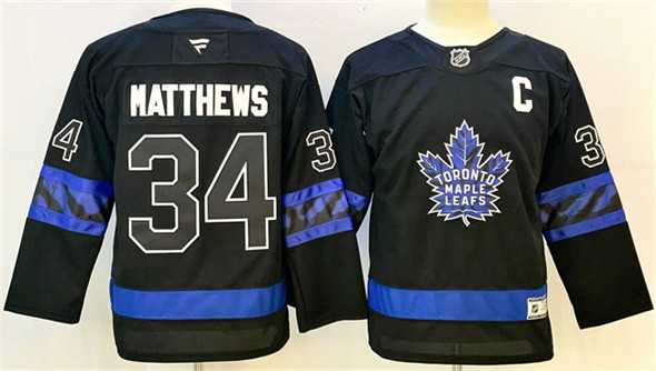 Men%27s Toronto Maple Leafs #34 Auston Matthews Black 2024-25 Alternate With C Patch Stitched Jersey->toronto maple leafs->NHL Jersey